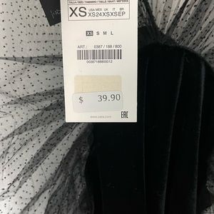Zara dress never worn! Black velvet with fun sheer sleeves.  Still tags in it.